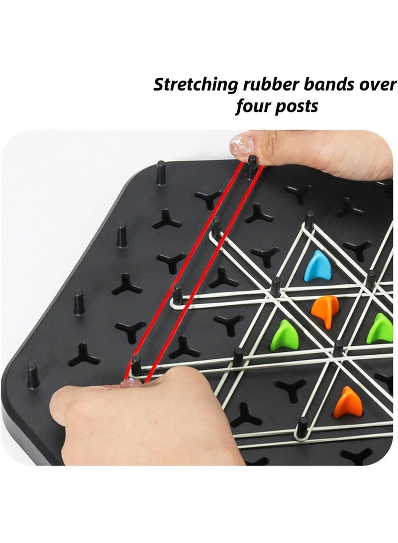 Relex Large Triangle Chess Board Game, Funny Triggle Game, Triggle Rubber Band Game, Chain Triggle Game, Interactive Peg Game, Strategy Board Game For Family Party, 2-4 Players Gift for Kids & Adults - Image 3