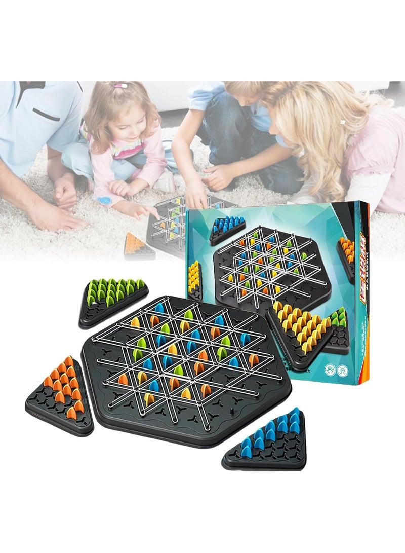 Relex Large Triangle Chess Board Game, Funny Triggle Game, Triggle Rubber Band Game, Chain Triggle Game, Interactive Peg Game, Strategy Board Game For Family Party, 2-4 Players Gift for Kids & Adults - Image 1
