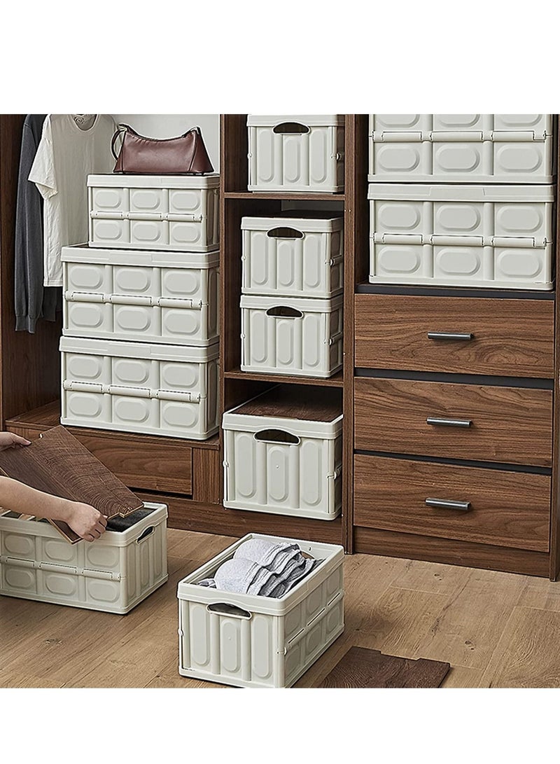 Cool Baby Folding Storage Bins with Wood Lid,Collapsible Closet Organizers and Storage Container,Multifunction Plastic Storage Box for Camping,College Dorm Room Essentials,Office,Outdoor,Indoor (56L) - Image 5