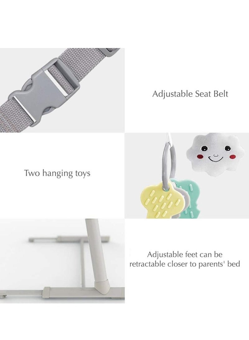 Bumble & Bird - Adjustable Bedside Bassinet W/ Wheels - Grey - Image 3