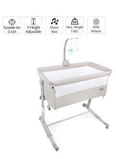 Bumble & Bird Bumble & Bird - Adjustable Bedside Bassinet W/ Wheels - Grey  - Image 4