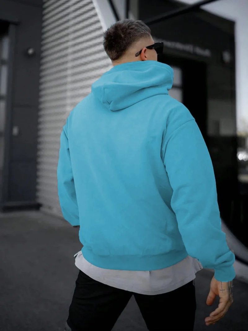 دوغ فش Blue Sweatshirt Ultra Violence Minimalist Typography Printed Thick Baby Blue Lover Sweatshirt