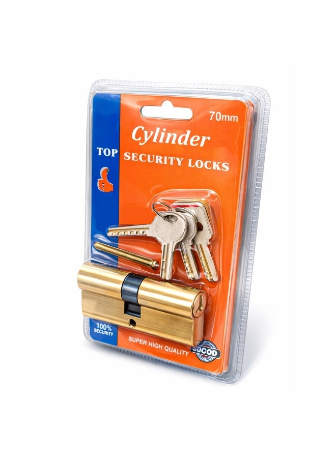 70mm High-Security Door Lock Cylinder with 4 Precision Computer Keys – Universal Replacement for Wooden & Metal Doors – Durable Anti-Theft Lock Core Compatible with Most Standard Handles - Image 1