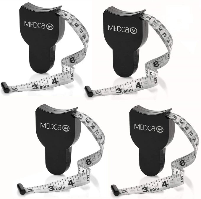 BODY TAPE MEASURE 4 PACK MEASURING TAPE FOR BODY AND BODY FAT MEASURING DEVICE FITNESS WEIGHT MONITORS INCHES CM RETRACTABLE TAPES MEASURE RULER FOR ACCURATE BODY FAT CALCULATOR