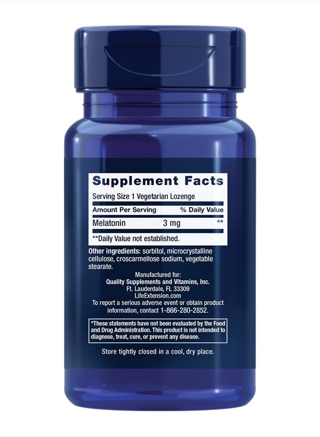 Life Extension Melatonin 3 mg Lozenges, 60 Vegetarian Lozenges. - Image 2