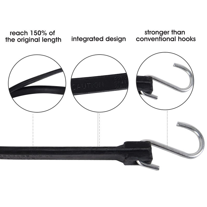 Xstrap Standard 20 Pack Multiple Size Natural Rubber Tarp Bungee Straps 100% Epdm Tie Down Cords With S Hooks Heavy Duty Ideal For Securing Tarps - Image 3