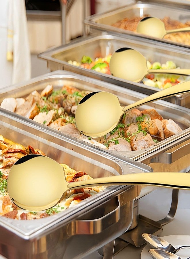 Kannei tec Extra Large Serving Spoons Set Stainless Steel 12 Inch Big Serving Utensils for Buffet Parties Catering Dishwasher Safe(2-pieces, Gold) - Image 3