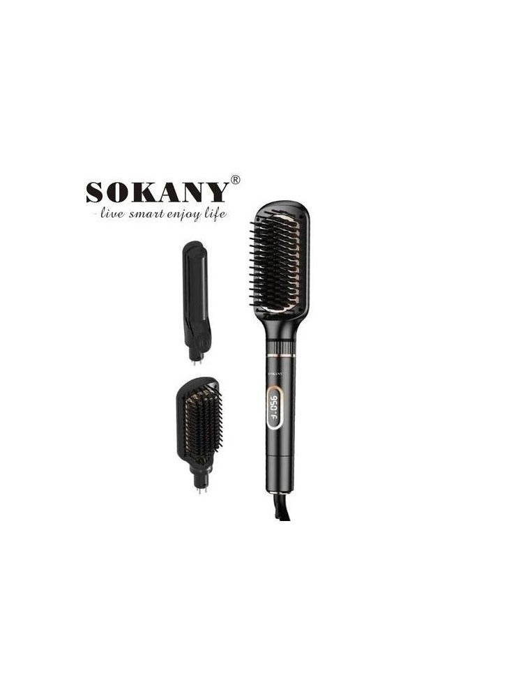 sokany Sokany Digital SK-15044 2 in 1 Hair Brush Comb + Hair Straightener Combo combines drying, straightening, and curling in one device (Modern technology from Sokany)  - Image 4