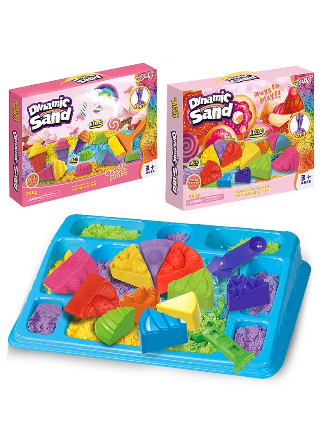 【Strict Selection】 Toys Sand Play Family Cheesechee Cake Ice Cream Set Magic Clay Color Mud Children's Toys-Specifications:Cake Set One (Toy Sand 750g) - Image 3