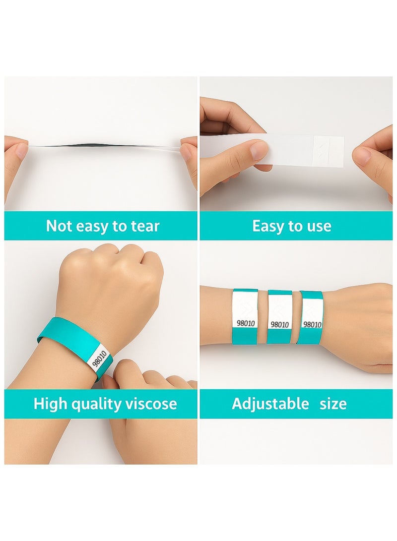 برينت شوب فور مي الأساور الورقية للمناسبات وأشرطة التعريف مصنوعة من مادة Tyveck 19 مم × 250 مم (أزرق نيون) - Image 3