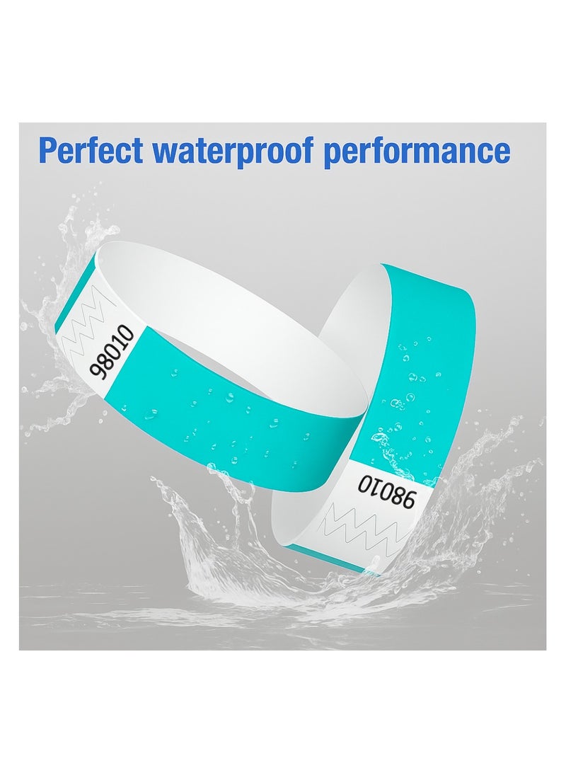 برينت شوب فور مي الأساور الورقية للمناسبات وأشرطة التعريف مصنوعة من مادة Tyveck 19 مم × 250 مم (أزرق نيون) - Image 2