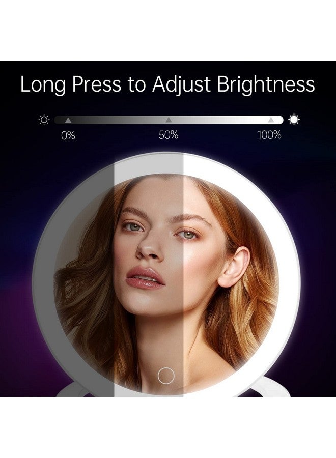 Famihomii Rechargeable Magnifying Makeup Mirror 10X1X Double Sided Lighted Travel Makeup Mirror With 3 Color Light Adjustable Rotation Led Vanity Tabletop Portable Desk Cosmetic Foldable Mirror (No Bag) - Image 5