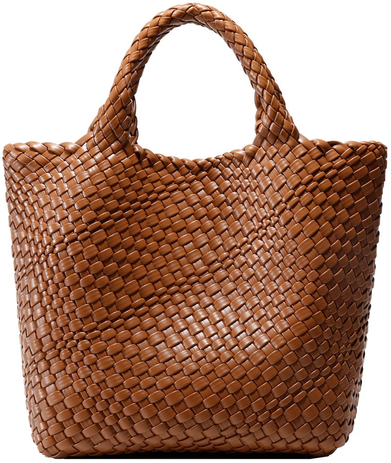 Queenoris Vegan Leather Purses for Women, Handmade Purses and Handbags Summer Beach Travel Tote Shoulder Bag with Detachable Satchel Strap - Image 1