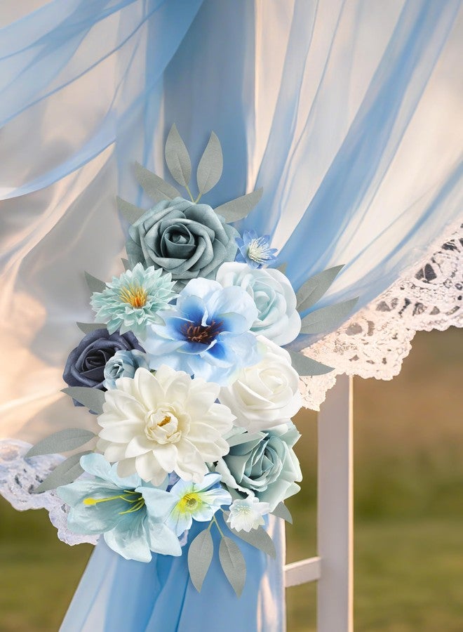 Koroni Flowers مجموعة زهور كوروني الاصطناعية في صندوق أزرق، مثالية لباقات الزفاف، وتزيين حفلات الزفاف، وتنسيقات الزهور الاصطناعية، وقطع الزينة المركزية لطاولات الحفلات، وديكور المنزل الداخلي والخارجي. - Image 5