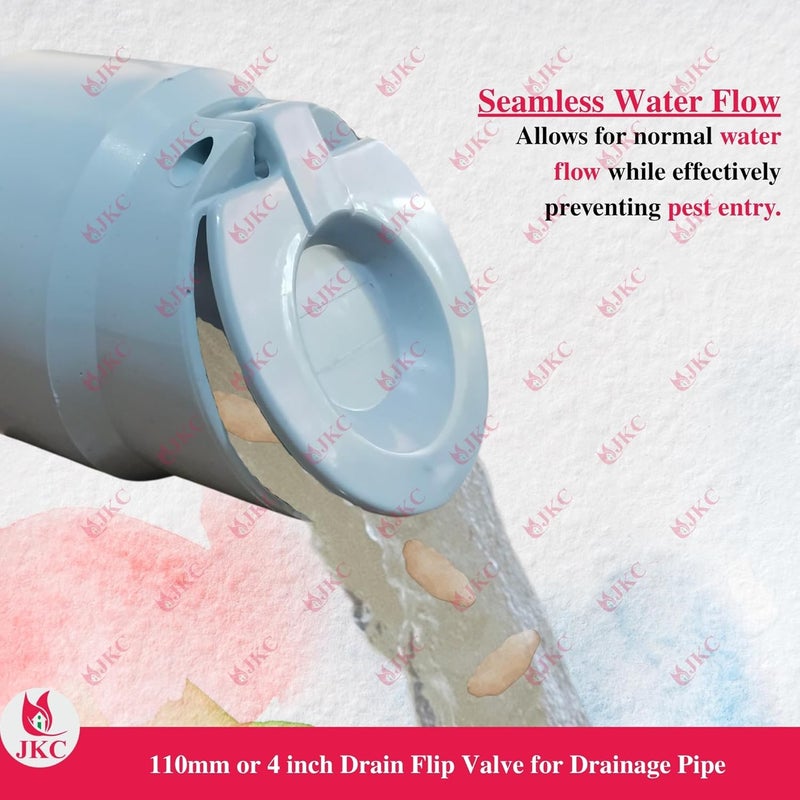 JKC Plastic Drainage Non Return Valve, Grey - Ultimate Drain Rat Stopper, Drainage filter - Perfectly Sized NRV Valve (110mm / 4 inch) - Image 3