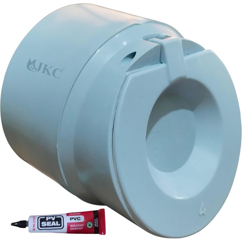 JKC Plastic Drainage Non Return Valve, Grey - Ultimate Drain Rat Stopper, Drainage filter - Perfectly Sized NRV Valve (110mm / 4 inch) - Image 1