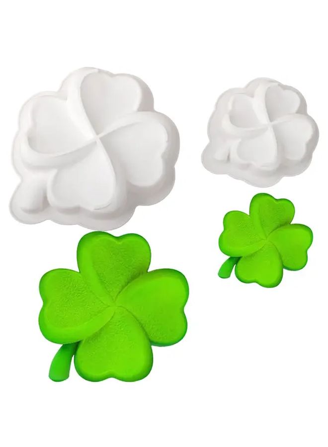 Silicone 4.5 Inch Four Leaf Clover Cake Pan Set Nonstick Baking Mold - Image 2