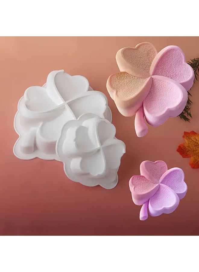 Silicone 4.5 Inch Four Leaf Clover Cake Pan Set Nonstick Baking Mold - Image 1