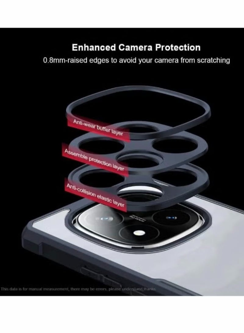 Xundo Clear Case for Xiaomi Redmi Note 15 Pro Plus 5G | Premium Rugged | Durable Shock-absorbing Frame | Black Border | Thermoplastic Polyurethane | Airbag Anti-drop Protection - Clear - Image 4