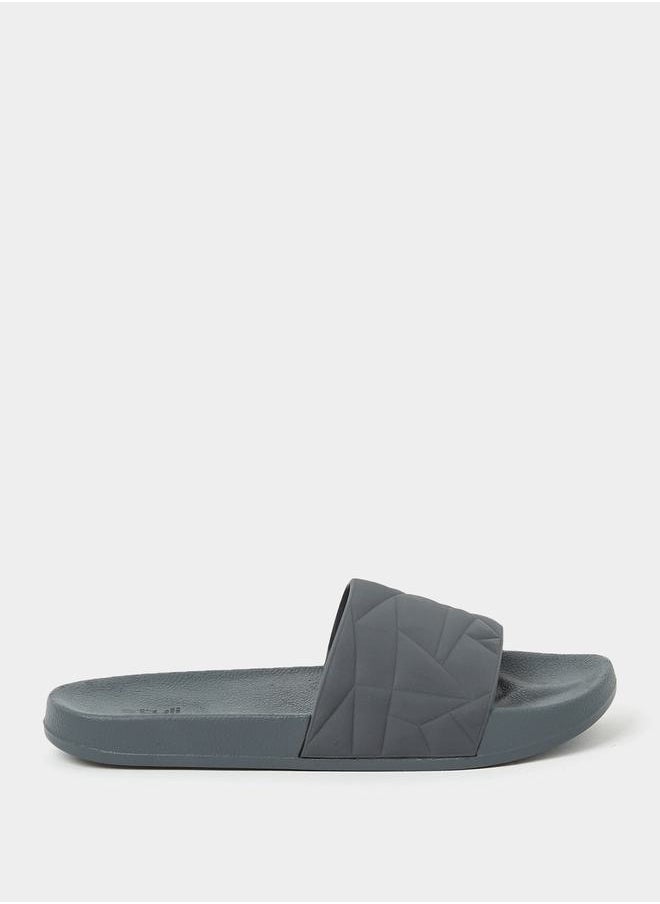 Styli - Textured Open Toe Slip On Slides - Image 1