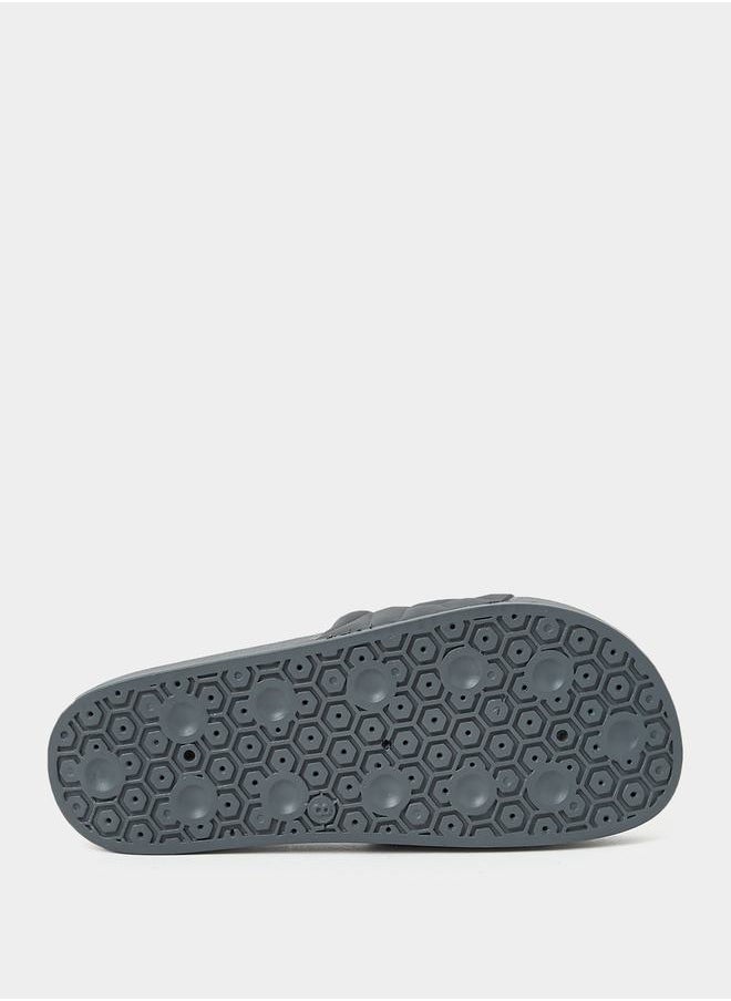 Styli - Textured Open Toe Slip On Slides - Image 1