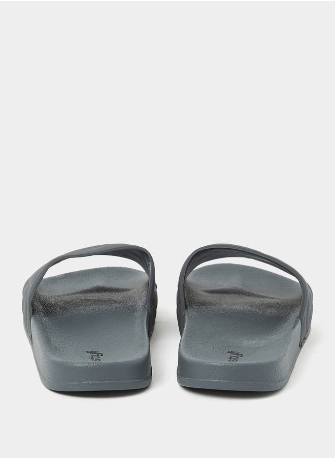 Styli - Textured Open Toe Slip On Slides - Image 1