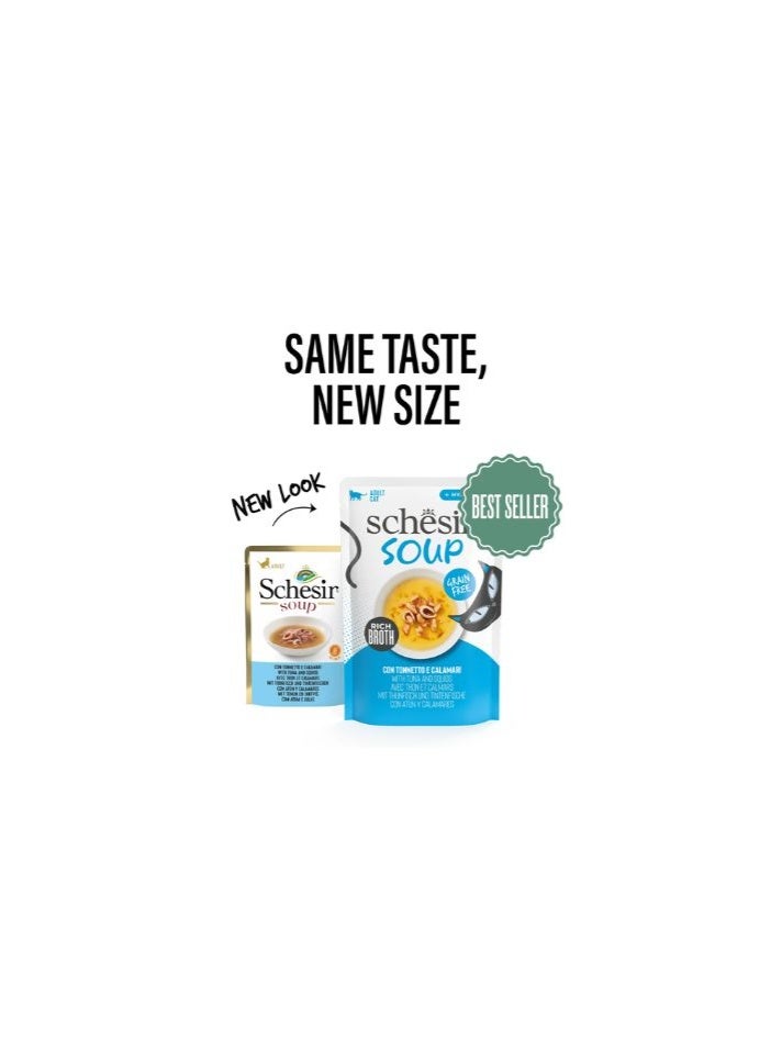 Schesir Soup Cat Wet Food in Soup Pouch-Tuna With Squid 40g [MOQ:12pcs] - Image 1
