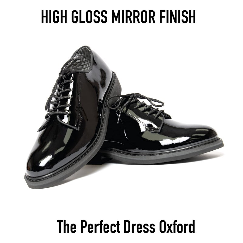 Rothco Uniform Hi-Gloss Oxford Dress Shoe (Black, US Footwear Size System, Adult, Men, Numeric, Wide, 12) - Image 4