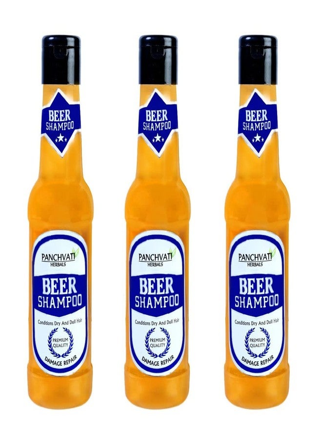 Panchvati Herbals Beer Shampoo for Dry and Dull Hair, Help for Repairs Damaged Hair. Pack of 3, Each 180 ml - Image 1