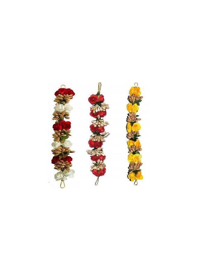 Chronex Bridal Flower And Fabric Hair Artificial Flower Gajra Flower Juda/Gajra ; Juda Band Hair Accessories/Hair Extension For Women & Girls (Multi Pack Of 1) - Image 1