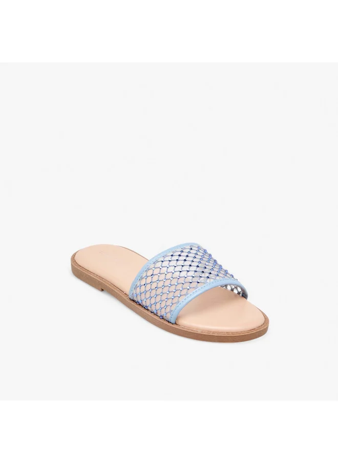 Flora Bella By Shoexpress Girls Embellished Slip-On Sandals