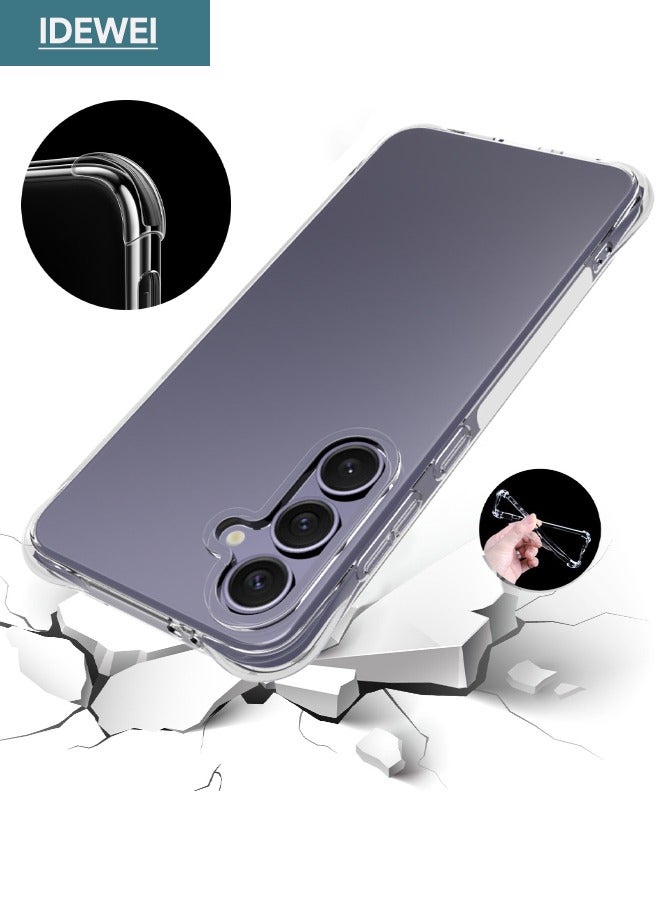 Samsung Galaxy S24 FE 5G Case, Designed for Samsung S24 FE Case with Four Corner Anti-Fall Airbags, Slim Flexible TPU Rubber Soft Silicone Anti Slip Case Cover Fit for Samsung Galaxy S24 FE (Clear)
