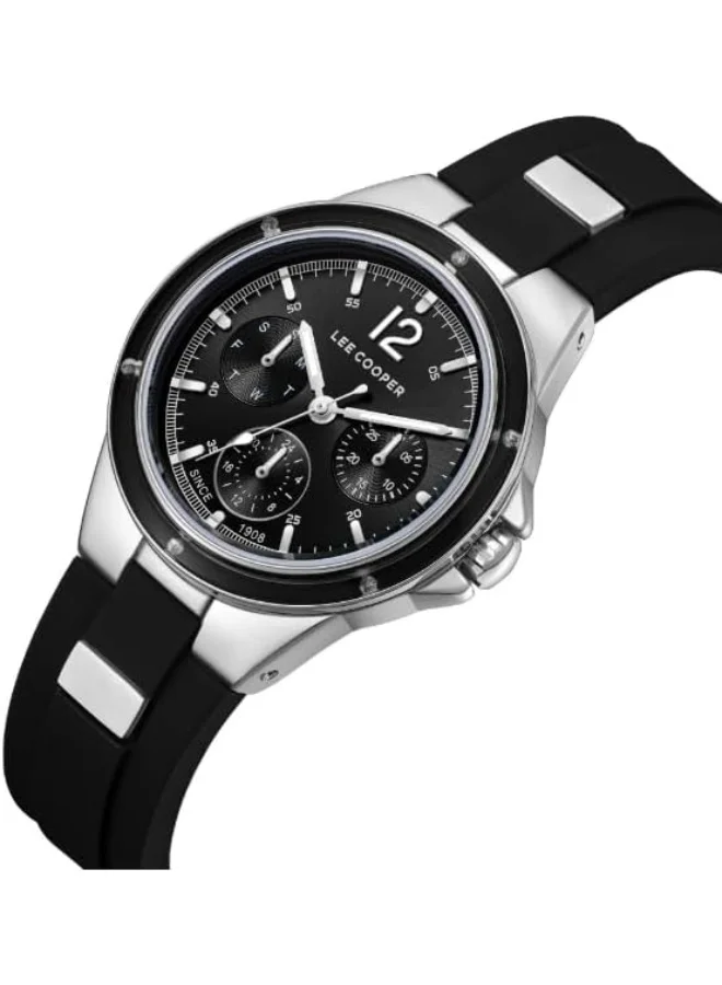 لي كوبر LEE COOPER LC08099.351 Women Multi Function Display Watch & Silicone Strap Black