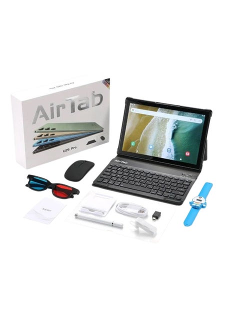 AirTab 10.1 -Inch Smart Tablet U25 PRO Android 13 Tablet With 1TB Storage and 16GB RAM Quad Core Wi-Fi LTE Dual Sim with Touch Pen and Keyboard - BLUE