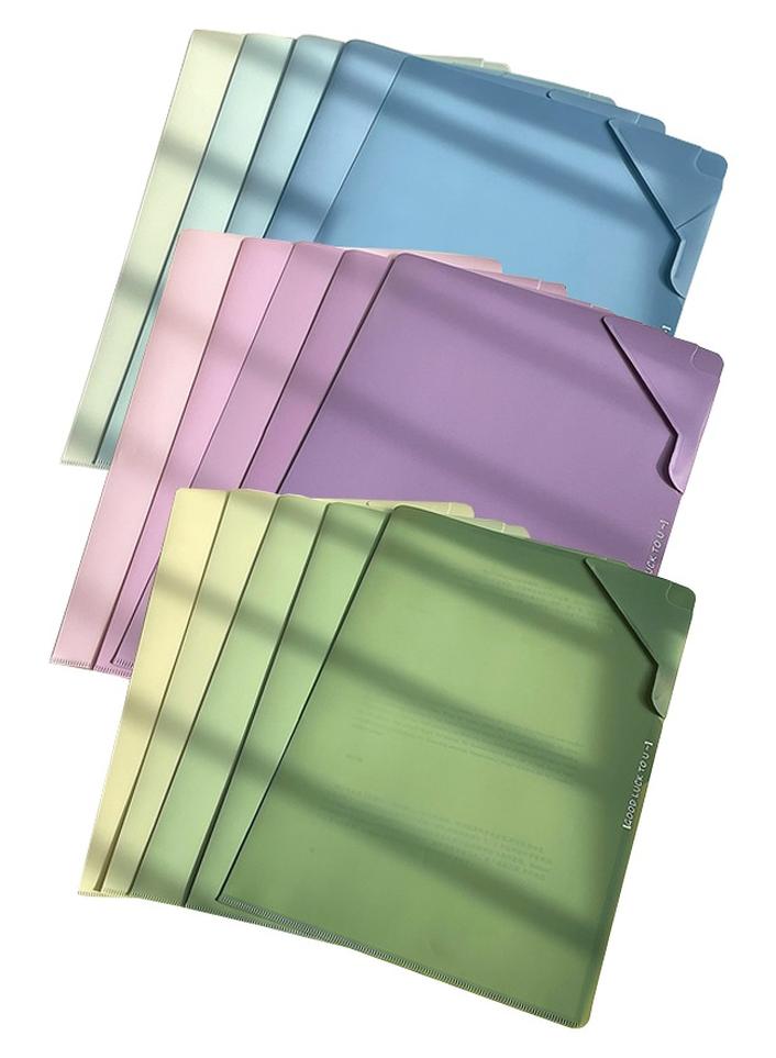 Gradient-coloured folders, 3 sets of 15 plastic folders, A4 office data classification storage, learning and business work data information storage pockets (3 colour schemes) - Image 1