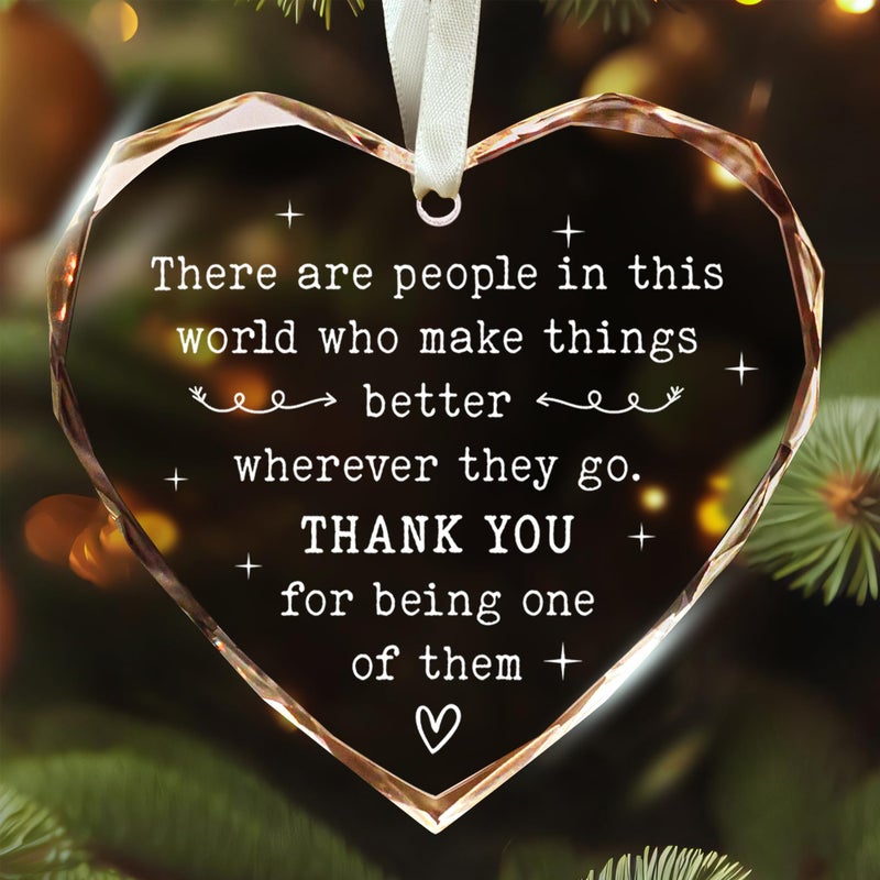 HUNIGIFT Thank You Gifts for Women  Boss  Coworkers  Manager  Mentor  Teacher  Nurse  Mom  Friends  BFF - Coworker Appreciation Gifts for Women - Thank You Christmas Ornaments - Glass Christmas Ornament 2024 - Image 1