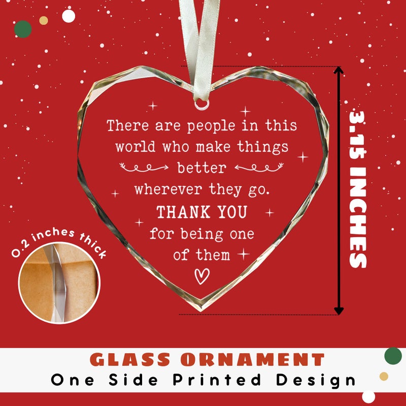 HUNIGIFT Thank You Gifts for Women  Boss  Coworkers  Manager  Mentor  Teacher  Nurse  Mom  Friends  BFF - Coworker Appreciation Gifts for Women - Thank You Christmas Ornaments - Glass Christmas Ornament 2024 - Image 2