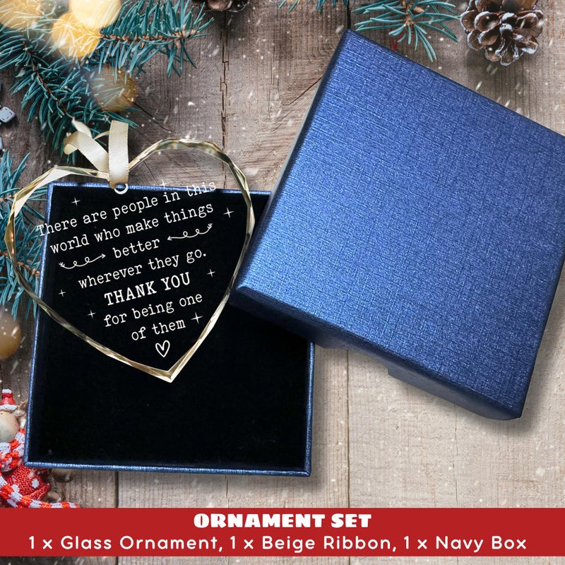 HUNIGIFT Thank You Gifts for Women  Boss  Coworkers  Manager  Mentor  Teacher  Nurse  Mom  Friends  BFF - Coworker Appreciation Gifts for Women - Thank You Christmas Ornaments - Glass Christmas Ornament 2024 - Image 3