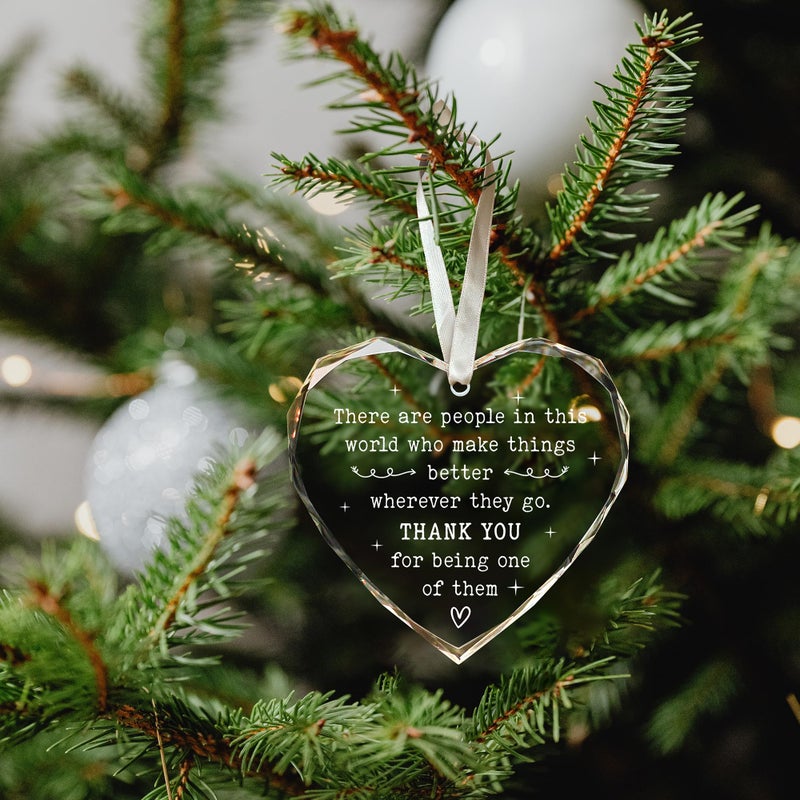 HUNIGIFT Thank You Gifts for Women  Boss  Coworkers  Manager  Mentor  Teacher  Nurse  Mom  Friends  BFF - Coworker Appreciation Gifts for Women - Thank You Christmas Ornaments - Glass Christmas Ornament 2024 - Image 4