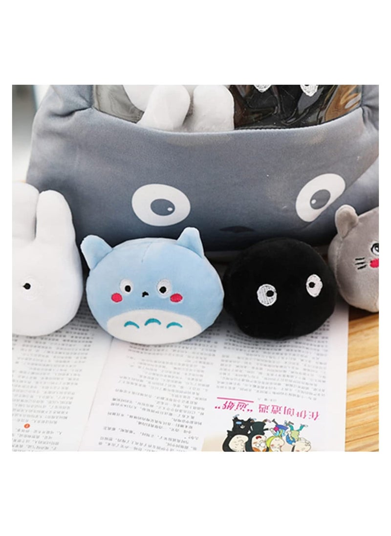 Excefore Snack Plush Throw Pillow with 8 Totoro Dolls, Stuffed Animal Toys Removable Kitten Dolls Creative Toy Gift  - Image 3