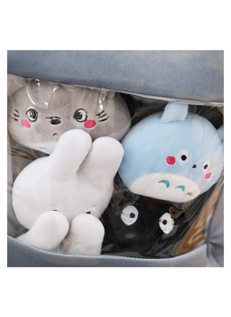 Excefore Snack Plush Throw Pillow with 8 Totoro Dolls, Stuffed Animal Toys Removable Kitten Dolls Creative Toy Gift  - Image 2