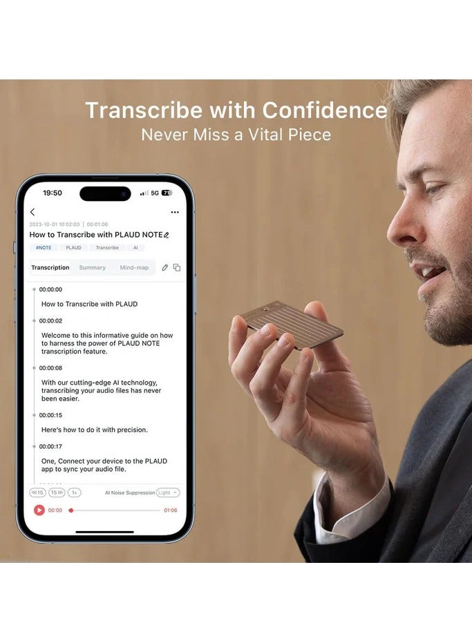 PLAUD PLAUD Note Smart Voice Recorder, Audio Recorder with Transcribe & Summarize Empowered by ChatGPT, App Control, 64GB Memory, Perfect for Calls, Meetings, Interviews - Image 5