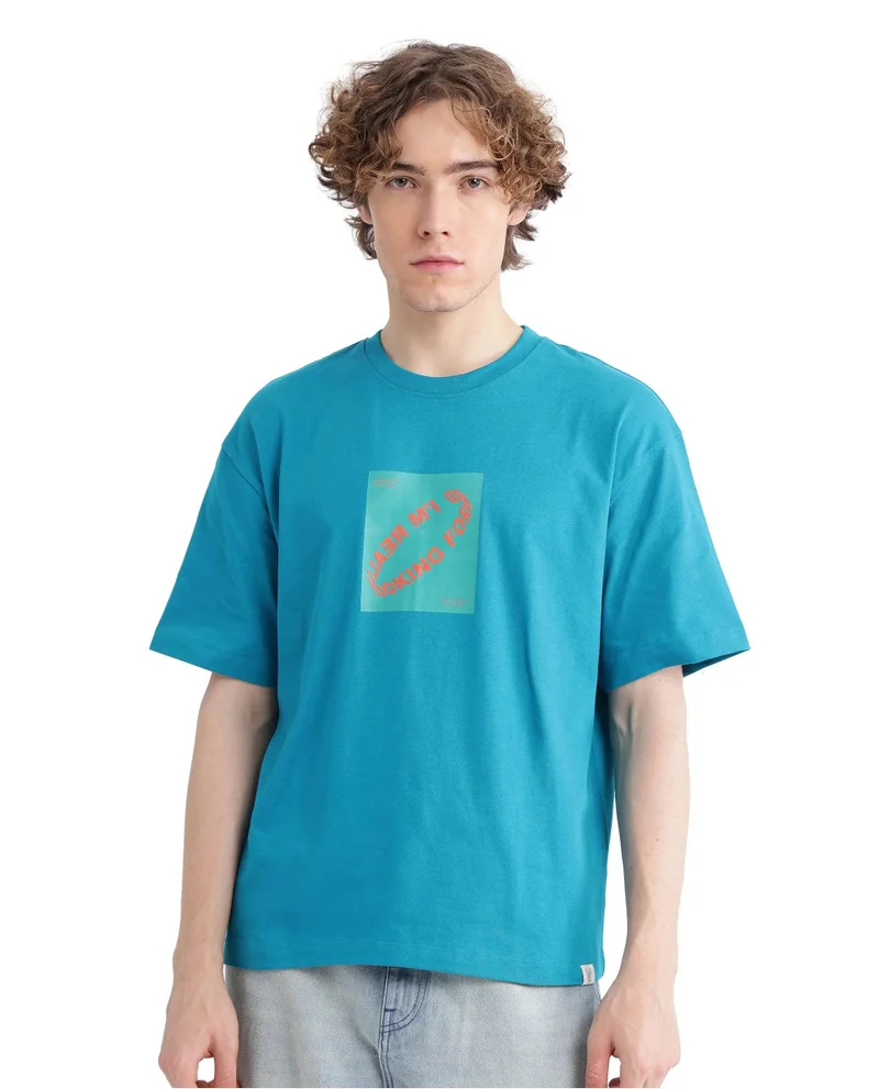 Rare Rabbit Men's Graphic Print Crew Neck T-Shirt