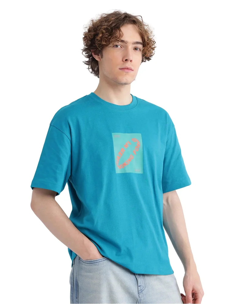 Rare Rabbit Men's Graphic Print Crew Neck T-Shirt