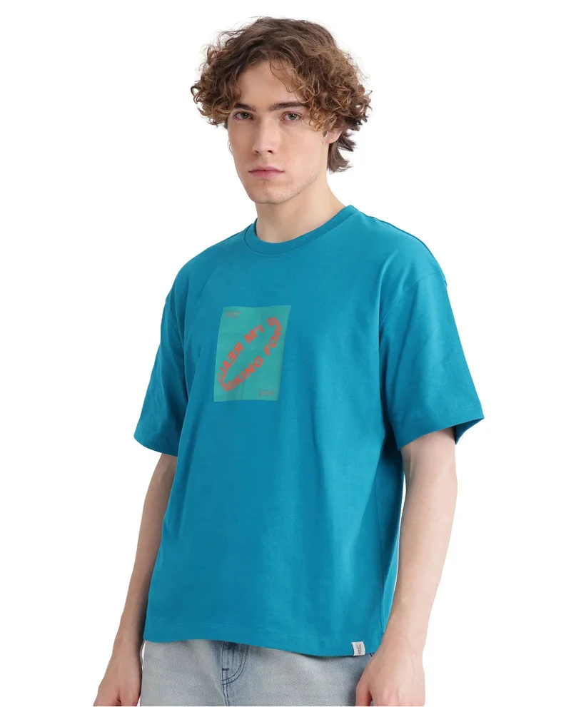 Rare Rabbit Men's Graphic Print Crew Neck T-Shirt
