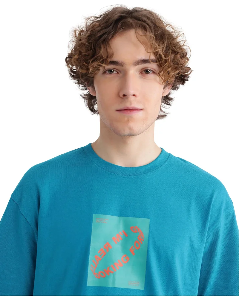 Rare Rabbit Men's Graphic Print Crew Neck T-Shirt
