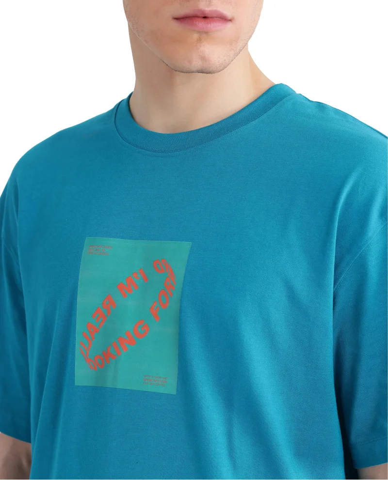 Rare Rabbit Men's Graphic Print Crew Neck T-Shirt