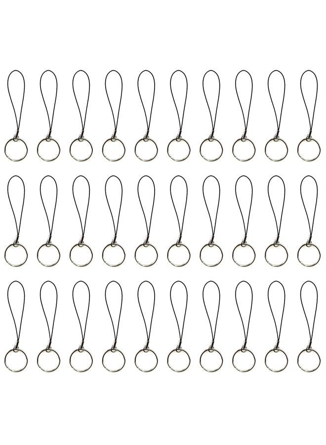 IFAMIO 30 Pcs Key Rings with Lanyards for MP3 MP4 Player Split Key Chain Rings with Nylon Strap Cord for USB Flash Drive Cellphone - Image 1