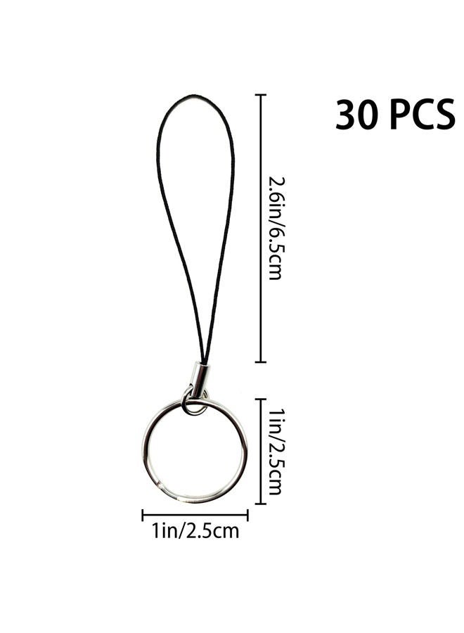 IFAMIO 30 Pcs Key Rings with Lanyards for MP3 MP4 Player Split Key Chain Rings with Nylon Strap Cord for USB Flash Drive Cellphone - Image 2
