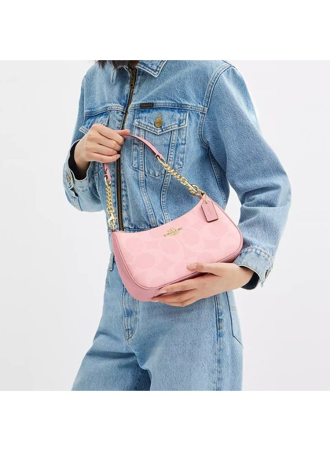 كوتش اوت ليت كيس TERI الشعار الكلاسيكي - 3 طرق الكتف / Crossbody / حقيبة اليد مع التوقيع C الطباعة ، ملحقات مصممة أنيقة للنساء - Image 4